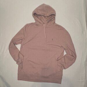 AllSaints Light Pink Hoodie Pullover with Pocket Raven OTH Hoody Size Large Men
